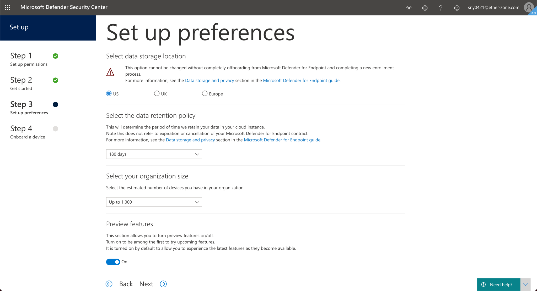Microsoft Defender セキュリティセンターをセットアップ！ EtherZone